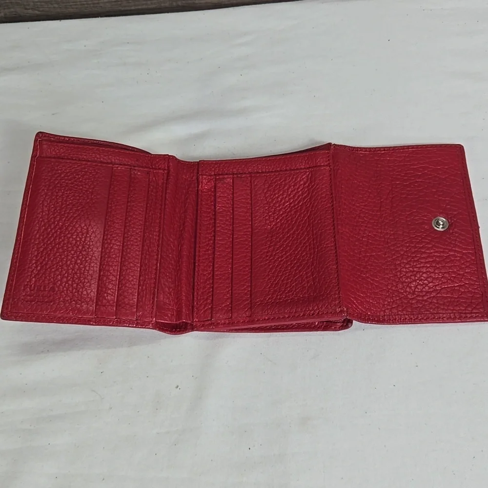 Women's Furla Red Pebble Leather Wallet